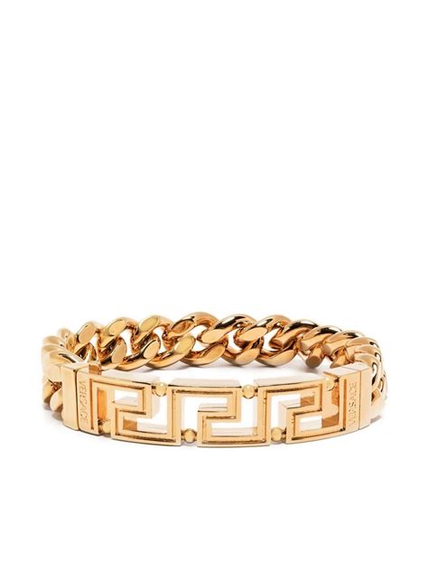 versace solid gold bracelet|versace greca chain bracelet.